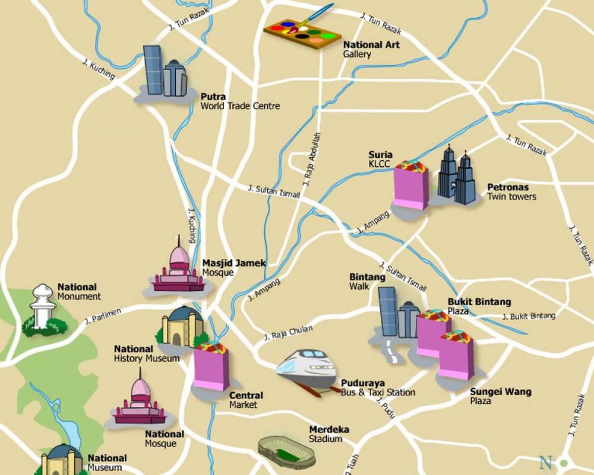 куала лумпур места на интерес мапа