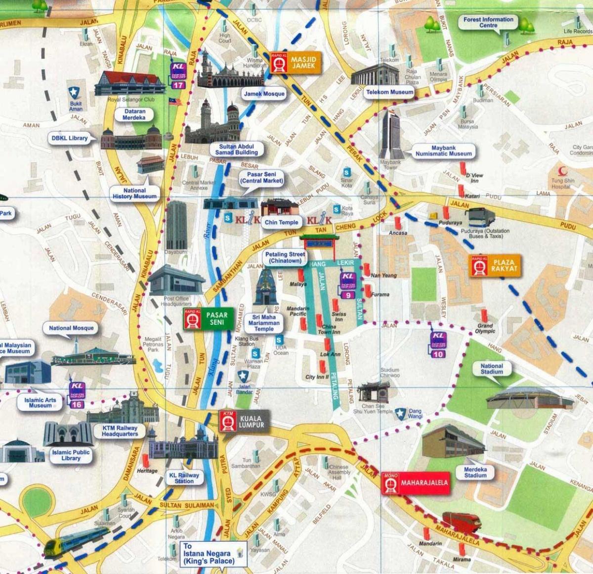 куала лумпур туристичка мапа на градот