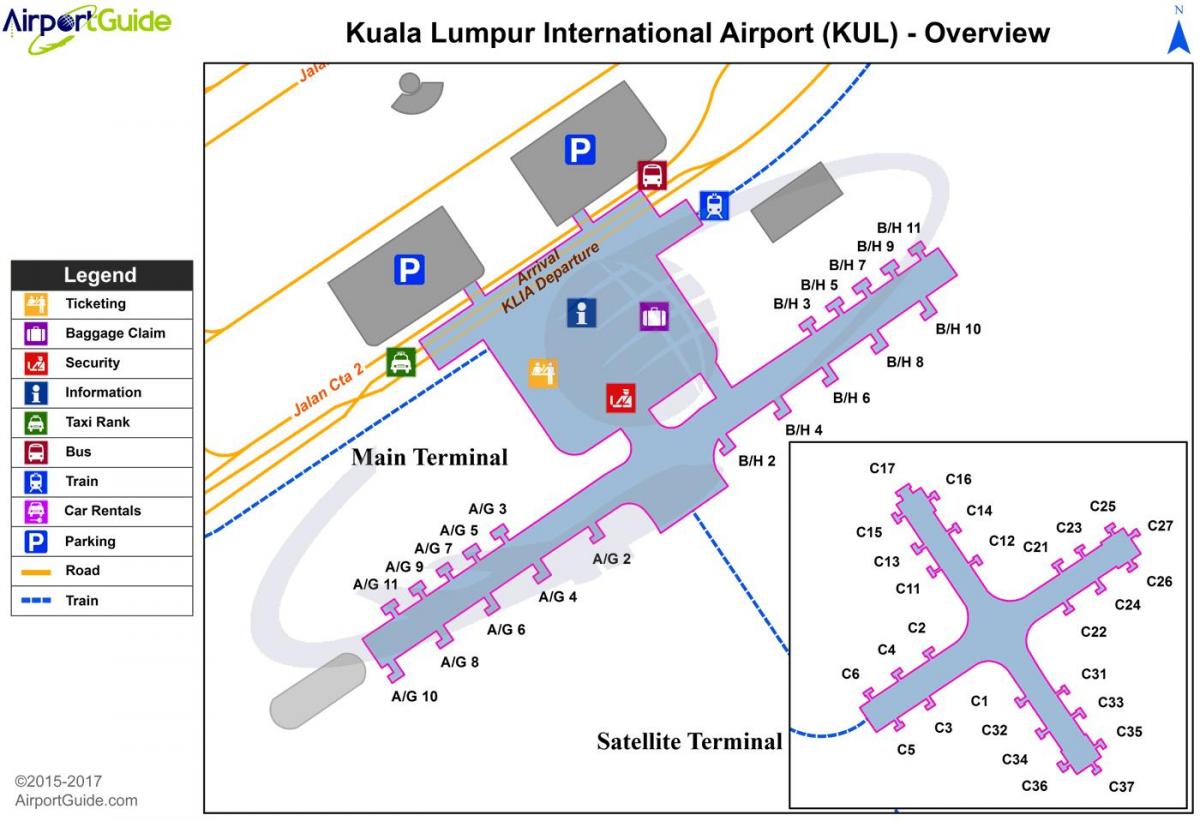 куала лумпур меѓународниот аеродром терминал мапа