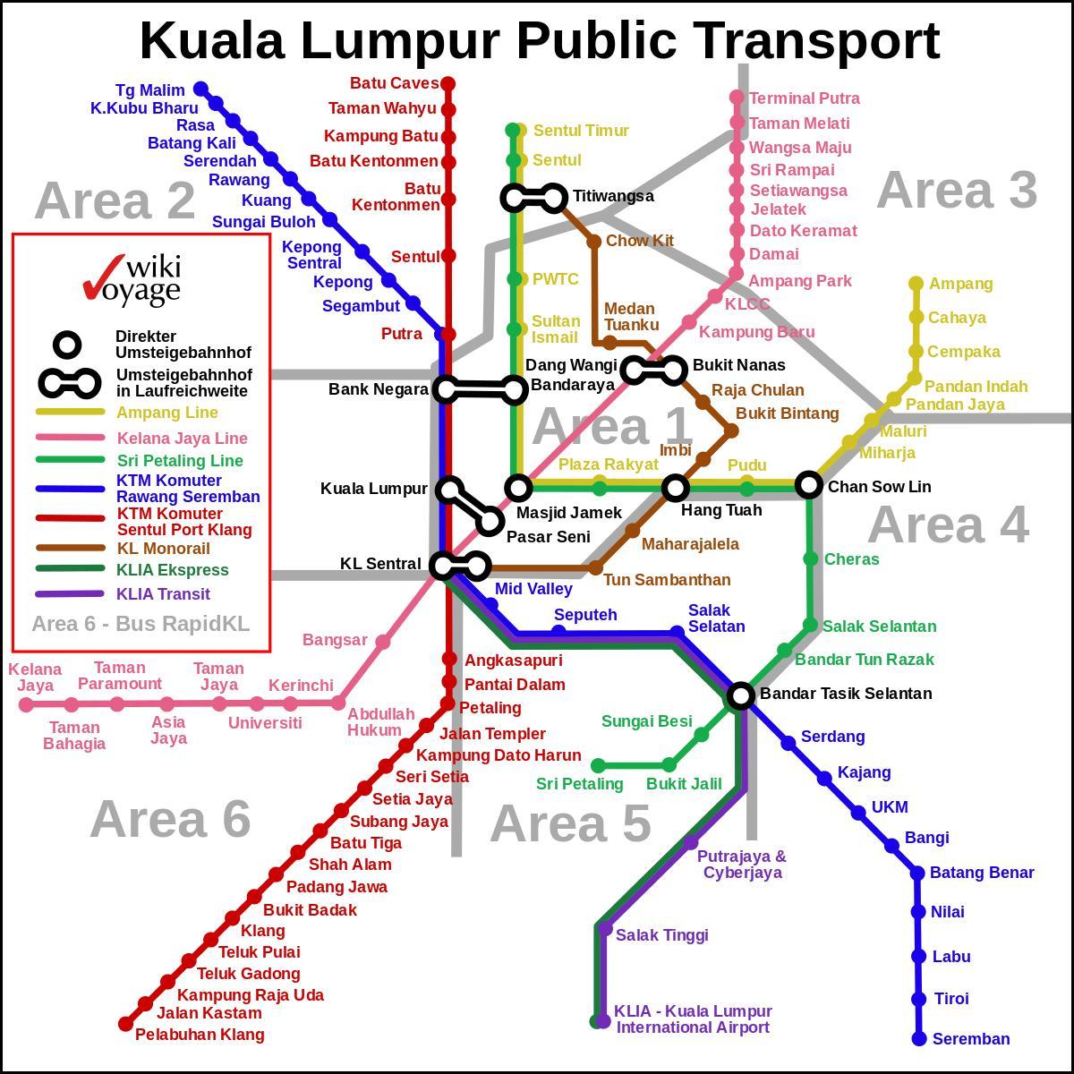 јавниот транспорт куала лумпур мапа
