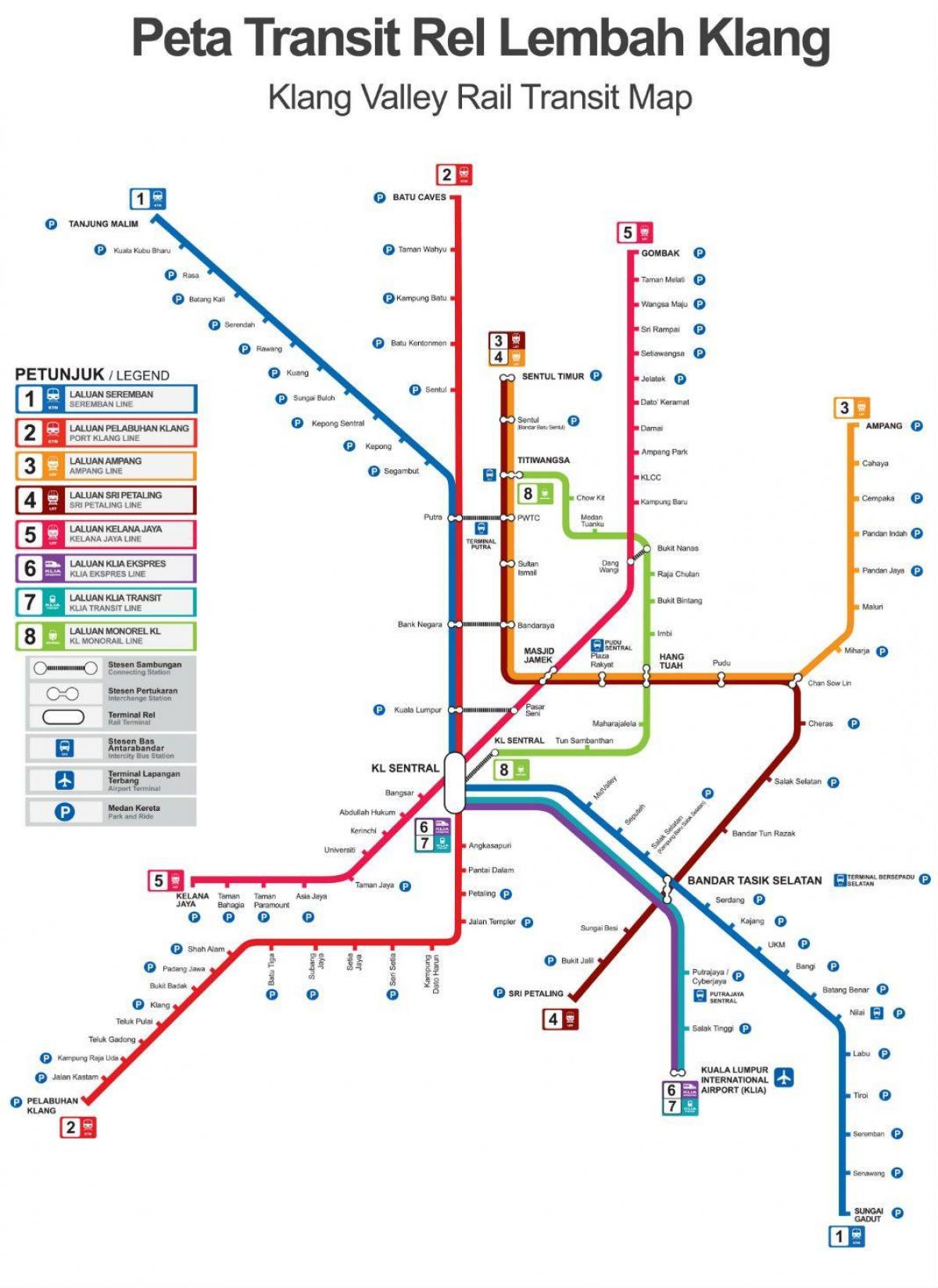 воз маршрутата на мапата малезија
