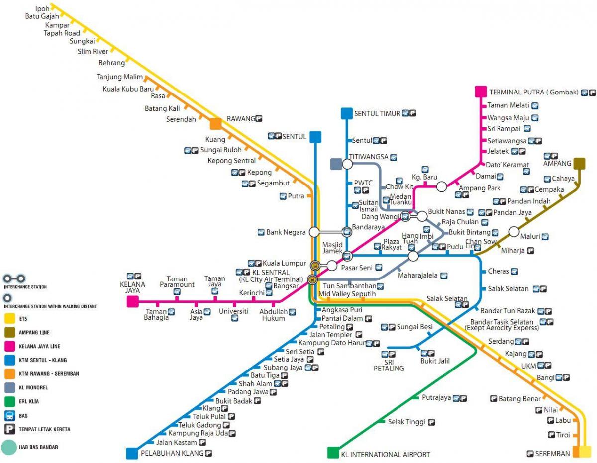 јавниот транспорт мапата малезија