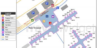 Kl меѓународниот аеродром мапа