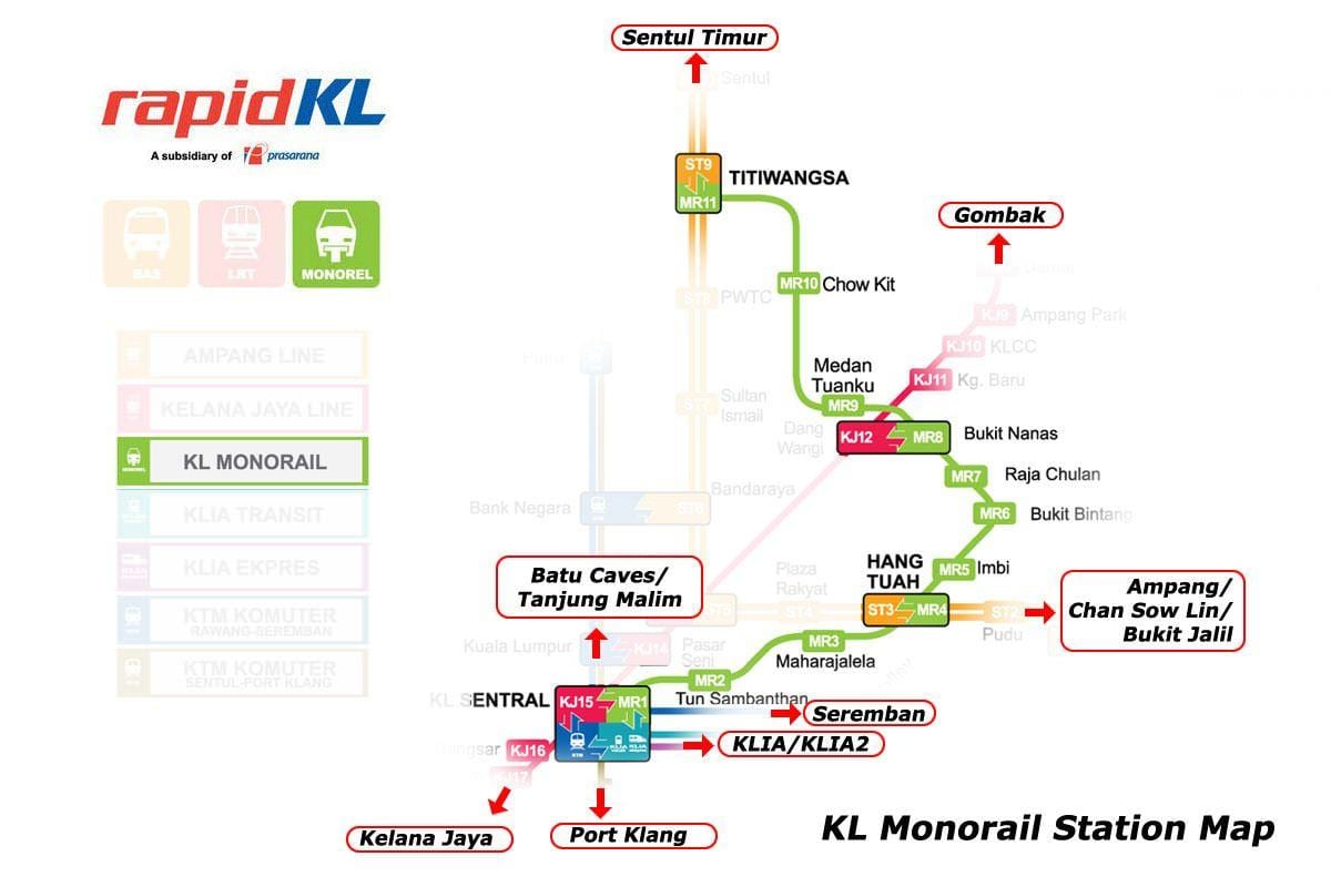 kl sentral монорелса мапа