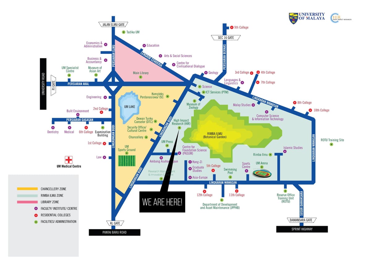 Карта на универзитетот malaya