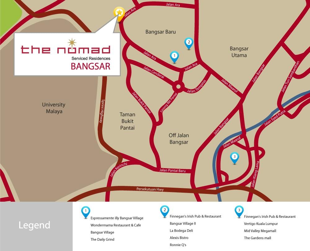 bangsar куала лумпур мапа