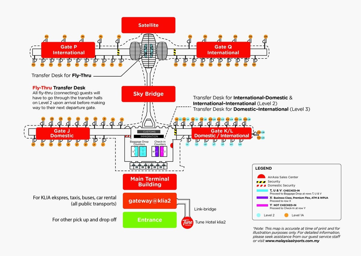карта на klia2 аеродром