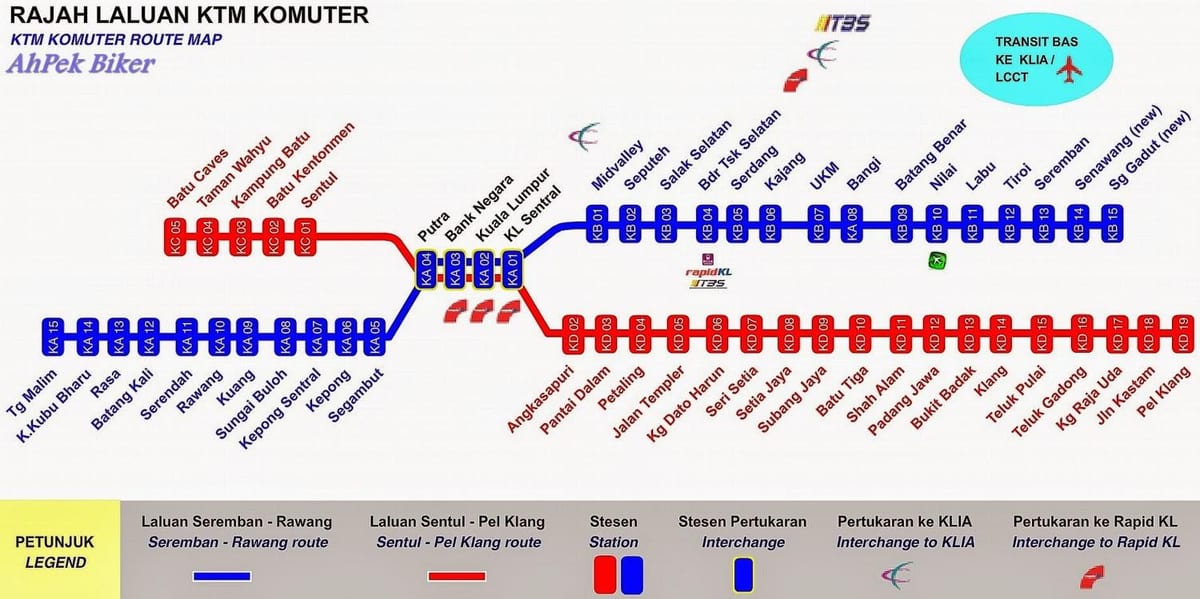 Карта на komuter малезија