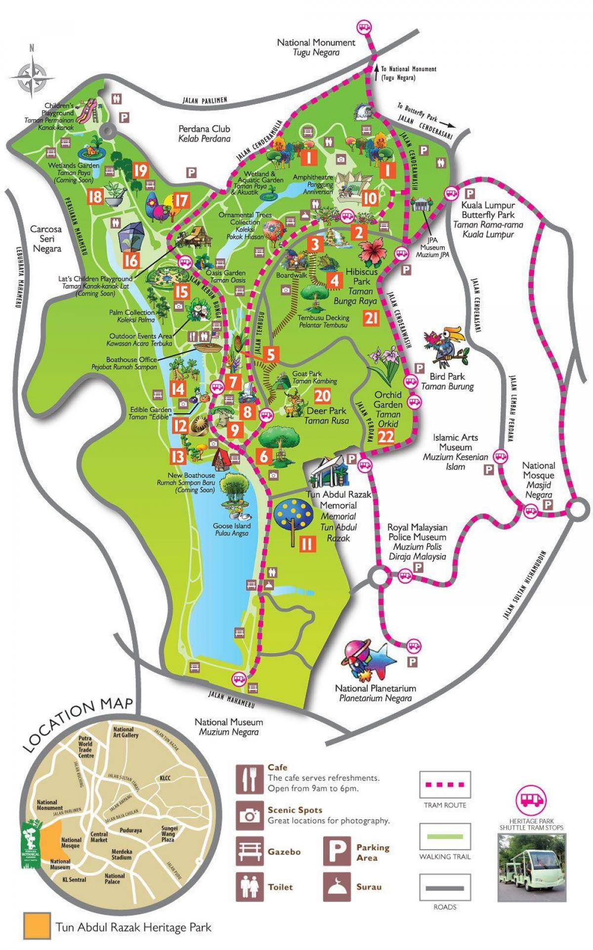 Карта на perdana ботаничка градина