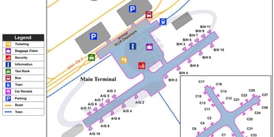 Куала лумпур меѓународниот аеродром терминал мапа