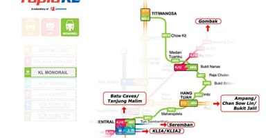 Kl sentral монорелса станица на мапа