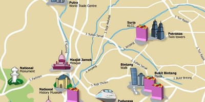 Туристичка карта на kl малезија