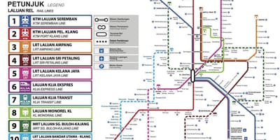 Јавниот транспорт мапата куала лумпур